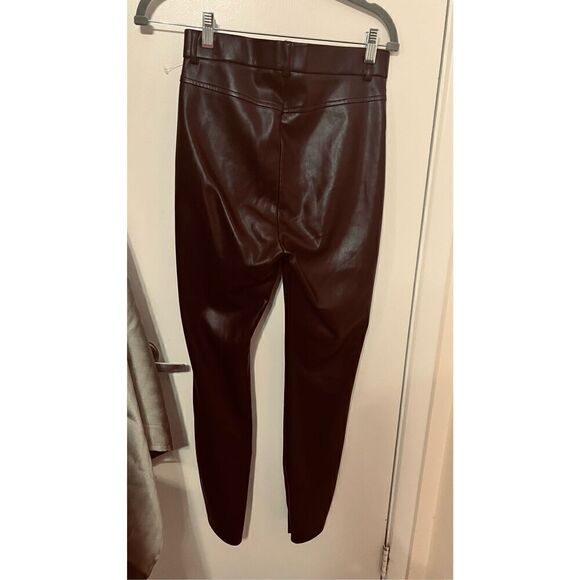 ZARA BROWN FAUX LEATHER WOMENS PANTS SIZE S - Picture 6 of 13